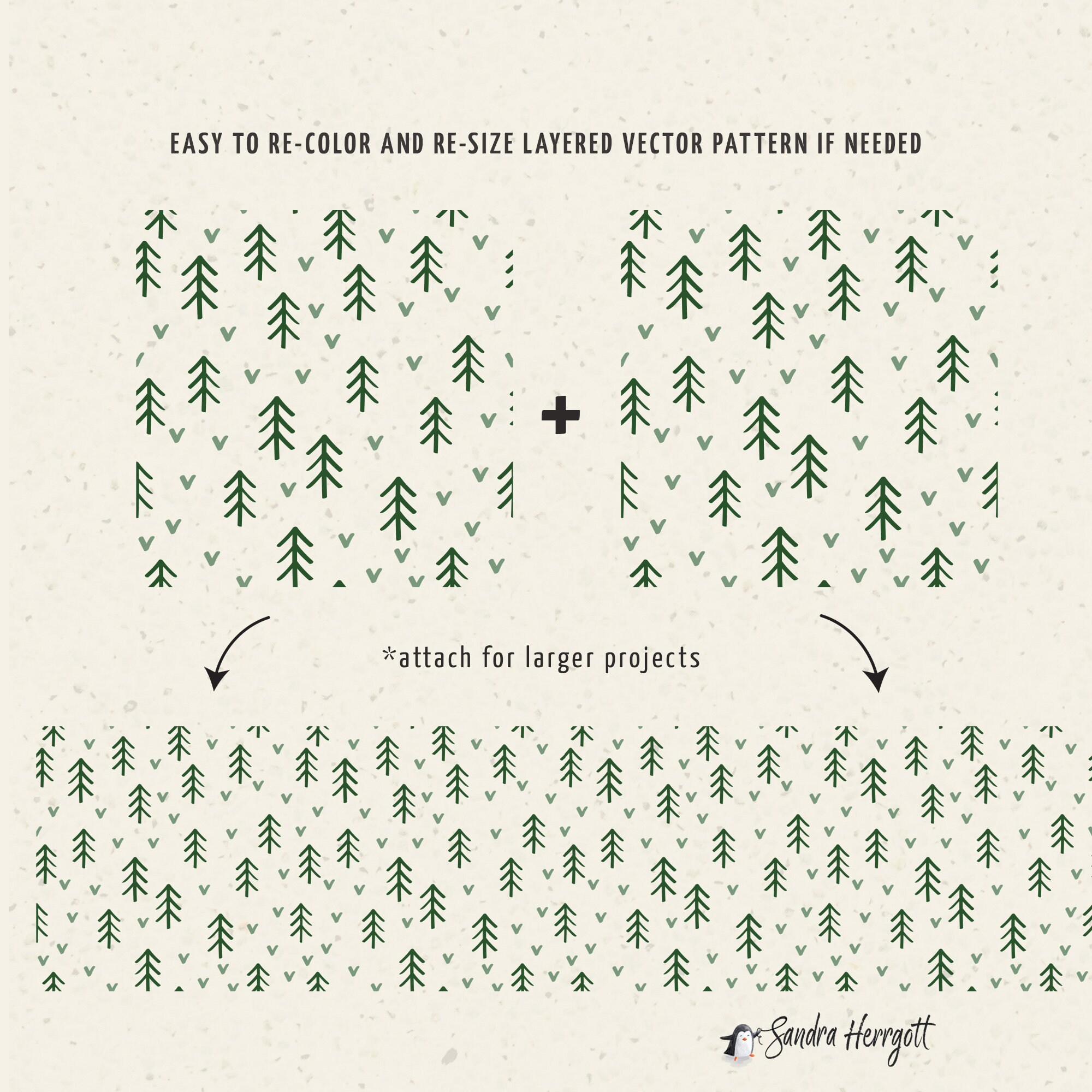 Pine Tree Seamless Pattern Svg Dxf Png Eps Jpg Fall Cricut - Etsy