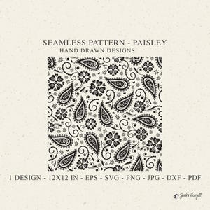 Paisley Blumenmuster Blatt Spur Herz Cricut Hintergrund Plotterdatei Tapete Botanische Clipart Vinyl Laser Cut Datei