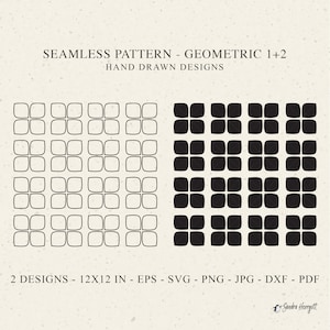 Nahtloses geometrisches Muster SVG Dxf Png Eps Jpg Pdf Cricut Hintergrund Plotter Tapete Clipart Dekorative DIY Vinyl Laser Cut Datei Schablone