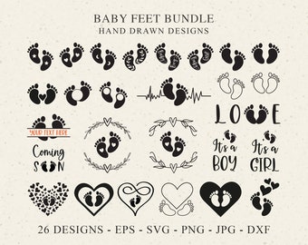 Baby Feet Plotter File Svg Dxf Png Coming Soon Cricut Love Heart Silhouette Cute Vinyl Cut File Pregnancy Announcement It's a boy girl Icon