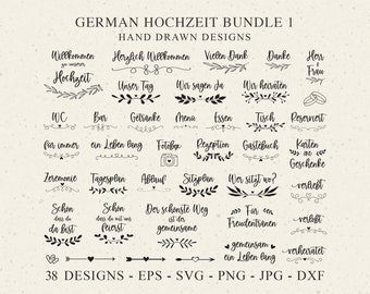 German Wedding Signs Plotter File Svg Dxf Png Cute Marriage Cricut Bride Verliebt Verlobt Verheiratet Silhouette Mr & Mrs Vinyl Cut File