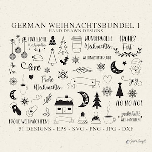 File plotter natalizi tedeschi Svg Dxf Png Eps Jpg ornamento natalizio cricut bundle amore gioia guanto clipart casa banner fiocco di neve file di taglio in vinile