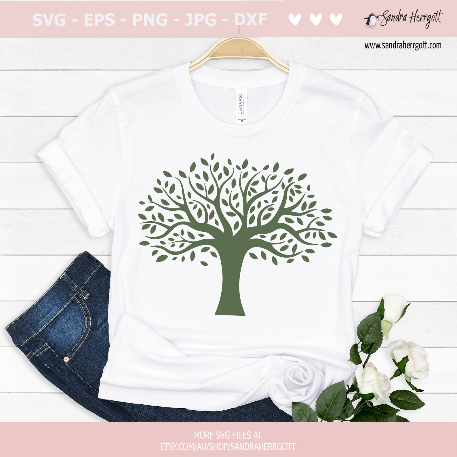 Oak Tree Plotter File SVG DXF PNG Leaves Cricut Brother Canvas ...