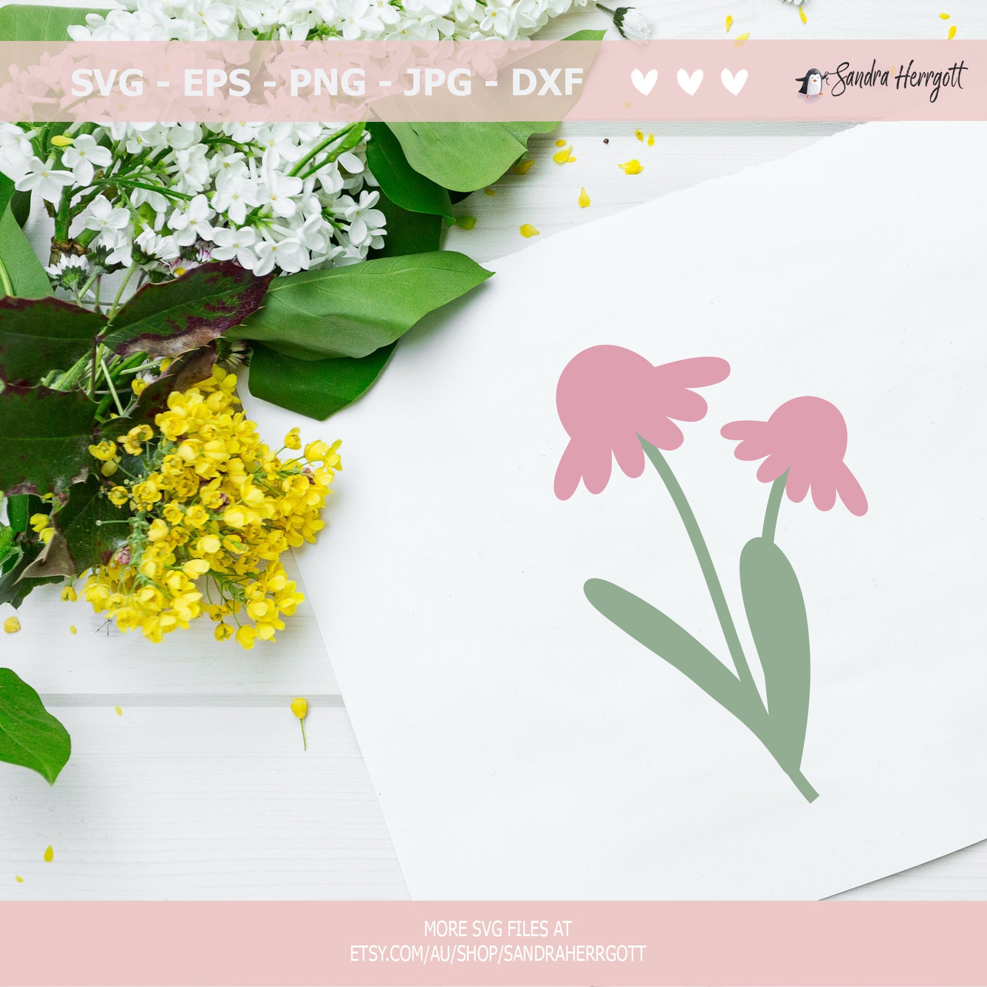 Blossom Shapes Plotter File SVG DXF PNG Floral Cricut Flower