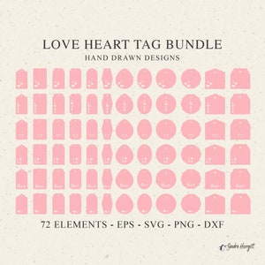Geschenkanhänger Plotterdatei SVG DXF PNG Valentinstag Liebe Herz Cricut Silhouette Download Plotting Bundle Geburtstag Anhänger Clipart Vorlage Etikett