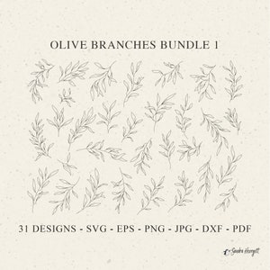 Fichier de traceur de branches de feuille d'olivier Svg Dxf Eps Png Jpg Pdf plante Cricut automne Silhouette botanique décoration d'intérieur vinyle découpé au Laser fichier Clipart