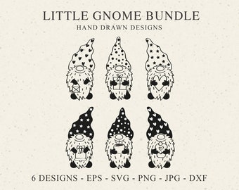 Little Gnome Plotter File Svg Dxf Eps Png Jpg Christmas Dwarf Cricut Cupcake Clipart Gift Silhouette Stencil Laser Cut Template Bell Lantern