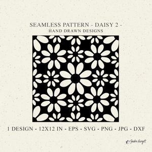 Gänseblümchen Musterdesign SVG DXF PNG Eps Jpg Blume Cricut Hintergrund Plotterdatei Niedliche Blumen Tapete Clipart Vinyl Schnittdatei Silhouette