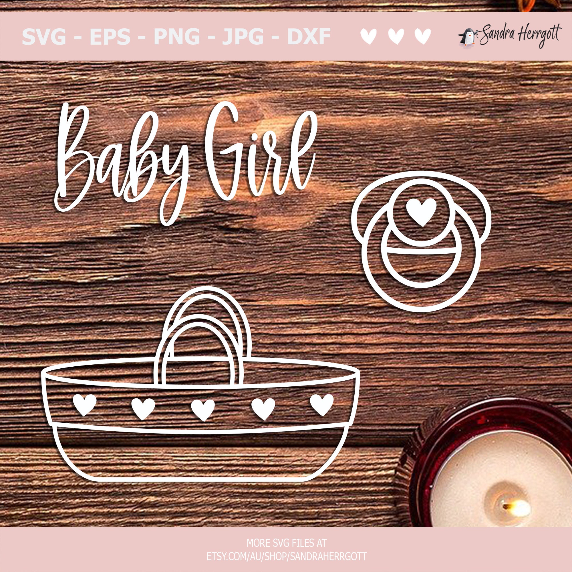 It's A Girl Plotter File Svg Dxf Png Baby Shower Cricut Sheep ...