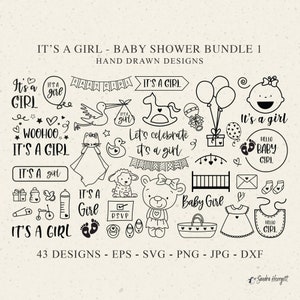 È una ragazza, file plotter SVG DXF PNG, baby shower, Cricut, silhouette di pecora, piedi, file in vinile da tagliare, modello di anatra, giocattolo per gatti, clipart, icona carina.