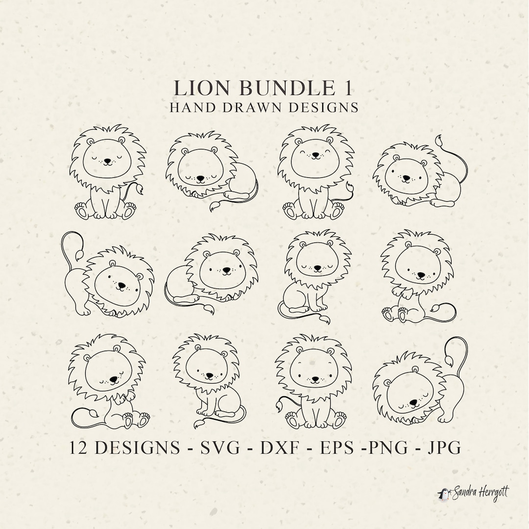Lionページ Plik plotera Baby Lion Svg Dxf Png Jpg Safari Cricut
