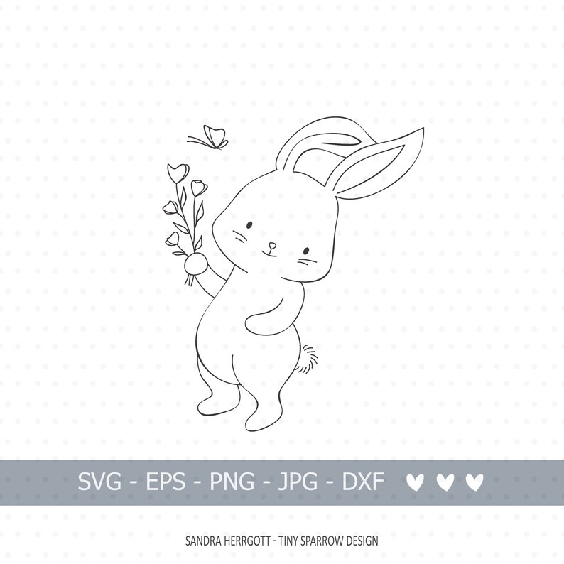 Botanical Cricut svg Mug T-Shirt svg Cut File BUY 3 GET 30/% OFF Cute Bunny holding flower svg Clipart File Cute Cutting File Animals