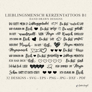 Lieblingsmensch Kerze Tattoo, A4 PDF Template, Love You PlotterdateiSvg Dxf Png Jpg Eps Cricut Silhouette DIY Stick Candle xoxo