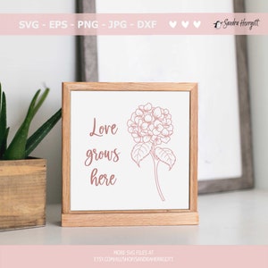 Hydrangea Plotter File Svg Dxf Png Eps Jpg Cute Wildflower Cricut ...