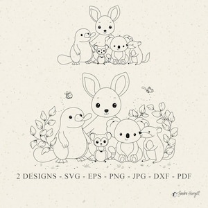 Aussi Cricut Känguru Silhouette Schnabeltier Schablone Koala Clipart Possom Eukalyptus