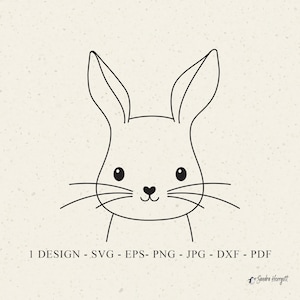 Hase Portrait Plotterdatei svg Dxf Png Eps Pdf Osterhase Cricut Silhouette Baby Tier Clipart Vinyl Laser Cut Datei Kopf DIY Schablone