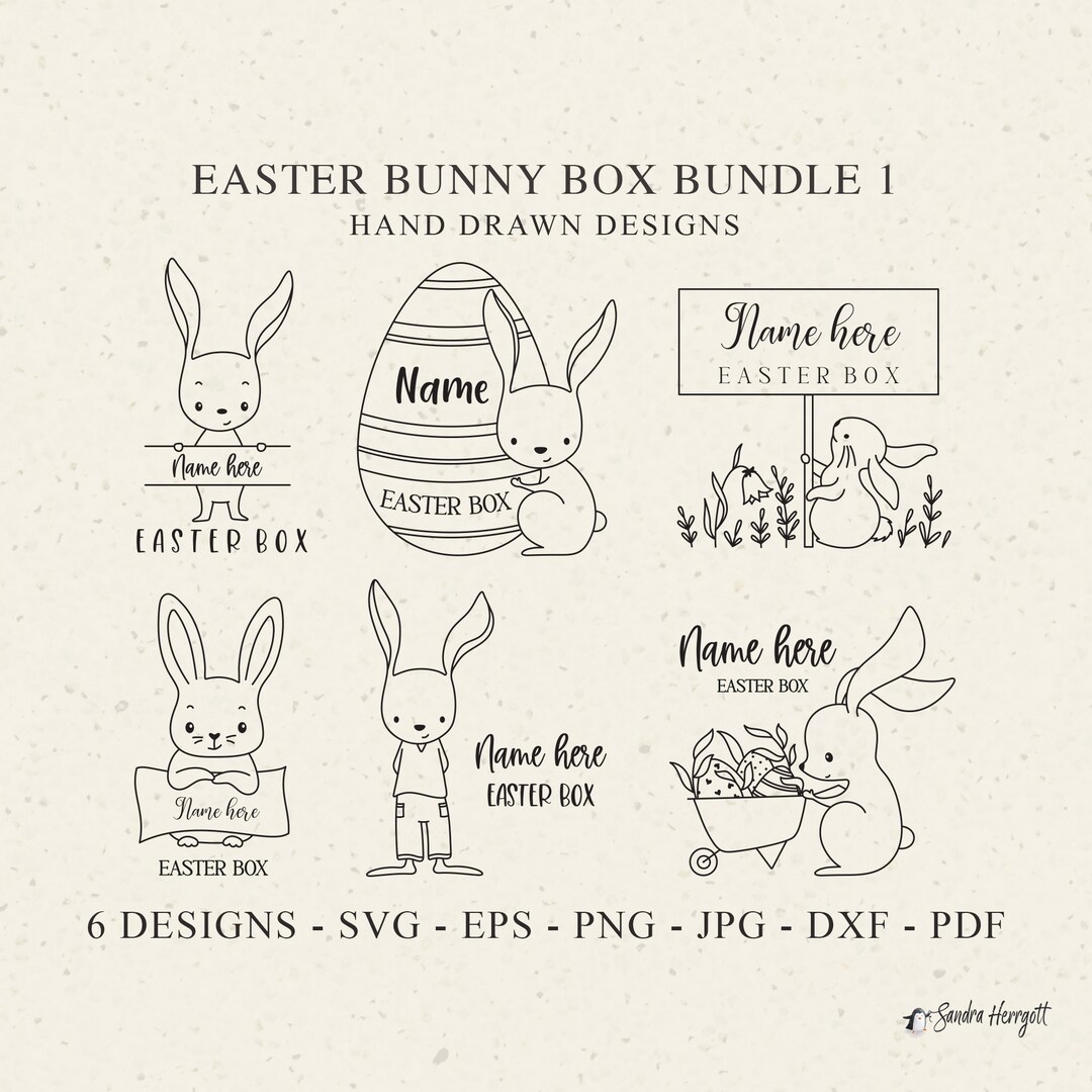 Easter Bunny Plotter File Svg Dxf Png Eps Jpg Pdf Spring Cricut Rabbit ...