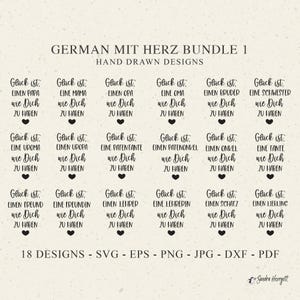 Deutsch Glück ist ist SVG, Dxf Png Pdf Jpg Schwester Cricut Bruder Silhouette Mama Opa Vinyl Laser Cut Datei Mama Papa Freund Tante Onkel Kerze Tattoo