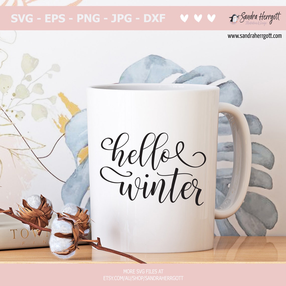 Hello Winter Svg Hello Winter Cut File Hello Winter Icon | Etsy