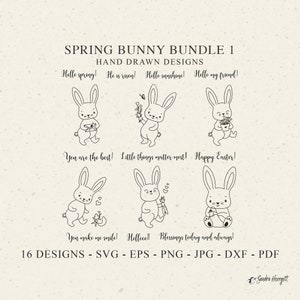 Lindo archivo de trazado de conejito de primavera Svg Dxf Eps Png Jpg Pdf Dulce amigo animal de Pascua Cricut Silueta Conejo bebé caprichoso Ardilla Clipart