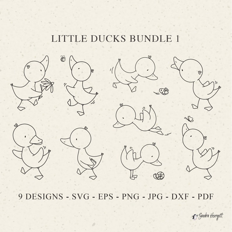 Baby Duck Plotter File Svg Dxf Png Jpg Pdf Bird Cricut Animal ...
