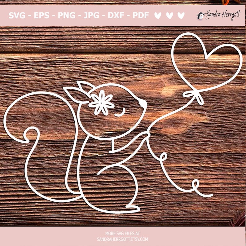 Arquivo para plotter de animais fofos: balão de coração, SVG, DXF, PNG, coelhinho bebê, Cricut, silhueta de leão, raposa, baleia, tartaruga, pinguim, coala, preguiça, pato, macaco imagem 6