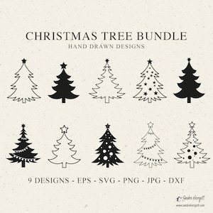 Pacchetto SVG di Albero di Natale, File di taglio di Pino, Icona di Albero DXF, Albero Cricut, Clipart di Pino, Maglietta con Albero SVG, Natale SVG, Tazza con Albero SVG