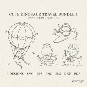 Dinosaur Plotter File Svg Dxf Png Eps Jpg Cute Nursery Balloon Cricut Boat Ship Silhouette Baby Animal Clipart Plane Vinyl Laser Cut File