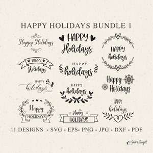 File plotter per le feste, in formato SVG, DXF, PNG, PDF, Jpg, per Cricut, decorazioni natalizie, banner, silhouette, ghirlanda di foglie, clipart, vinile, taglio laser.