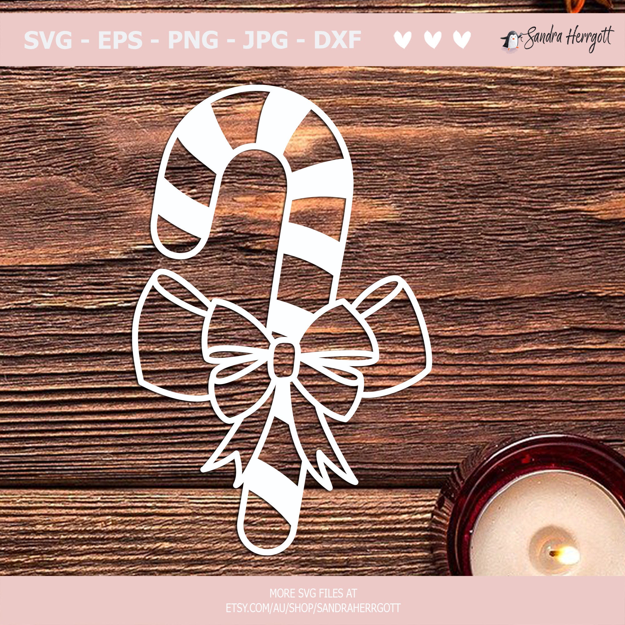 Candy Cane Plotter File Svg Dxf Png Jpg Eps Christmas Cricut Split ...