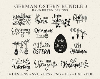 German Ostern Plotter File Svg Dxf Png Jpg Pdf Spring Cricut Hallo Silhouette Egg Clipart Vinyl Laser Cut File DIY Stencil Candle Tattoo