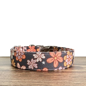 Floral Dog Collar, Retro Floral Collar, Pink Floral Dog Collar, Purple Floral Dog Collar, Girly Dog Collar, Cute Dog Collar, Puppy Collar