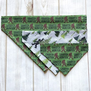 Sasquatch Dog Bandana, Bigfoot Dog Bandana, Funny Dog Bandana, Cute Dog Bandana, Bigfoot Hunting, Over the Collar Dog Bandana, Reversible