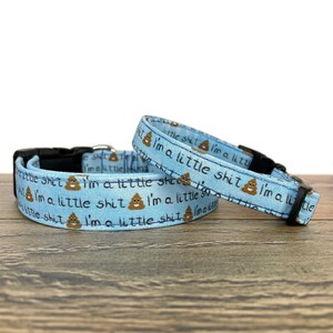Little Shit Hundehalsband, lustiges blaues Welpenhalsband Bild 2