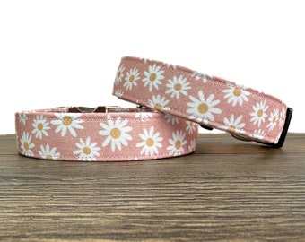 Pink Daisy Hundehalsband, Frühling Hundehalsband, Sommer Hundehalsband, Süßes Hundehalsband, Verstellbares Hundehalsband, Mädchen Hundehalsband, Hundezubehör