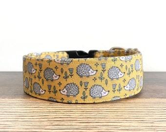 Hedgehog Dog Collar, Yellow Dog Collar, Dog Lover Gift, Girl Dog Collar, Puppy Collar, Adjustable Dog Collar, Boy Dog Collar, Cute Collar