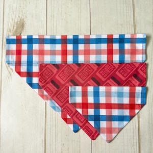 Red White and Blue Dog Bandana, Summer Dog Accessory, Patriotic Bandana