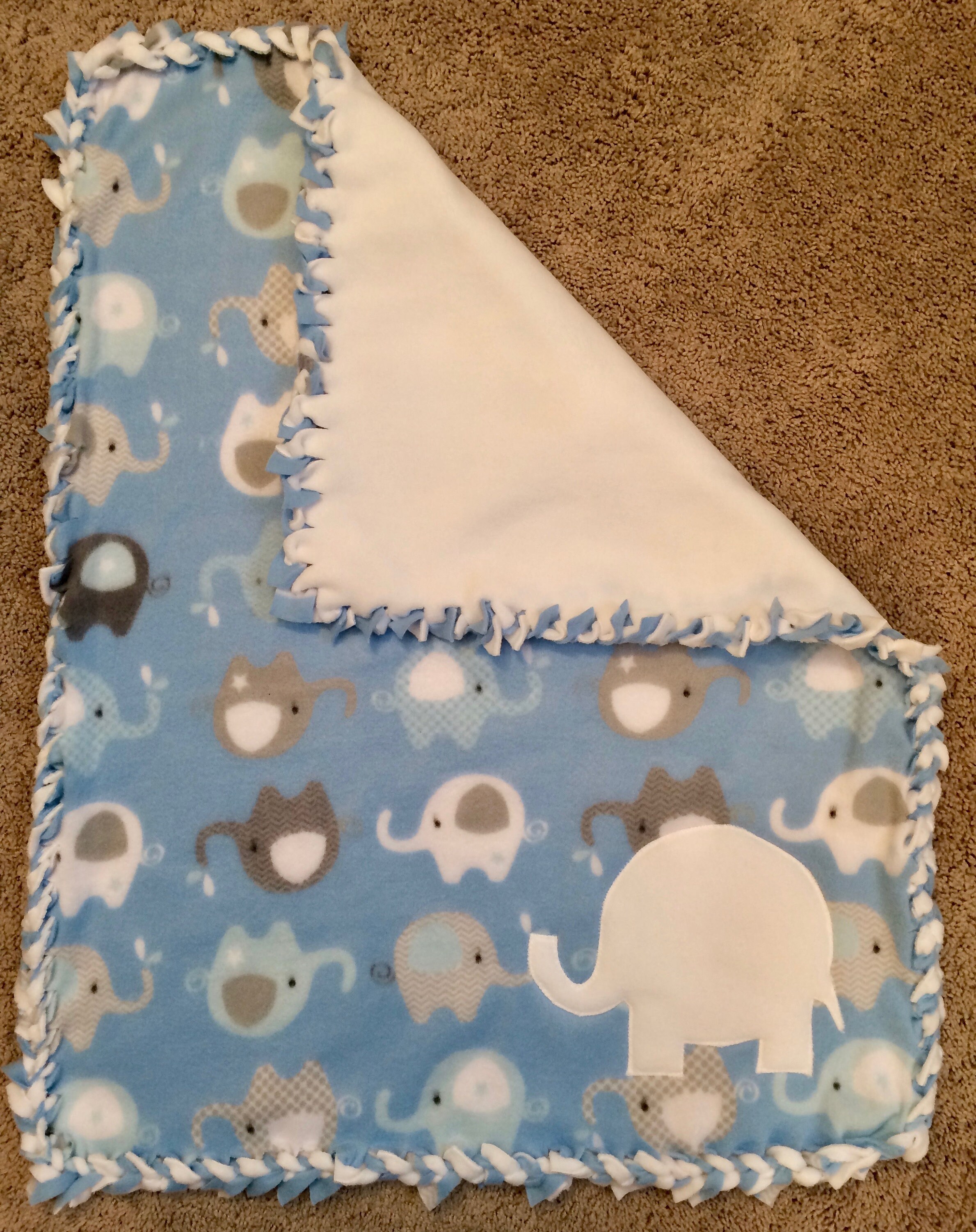 Baby Elephant Fleece Blanket Etsy