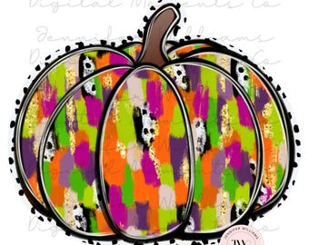 Brushstroke, Halloween, Dalmatian Dots, Pumpkin, Glitter, PNG, Digital Download, Sublimation, DTG