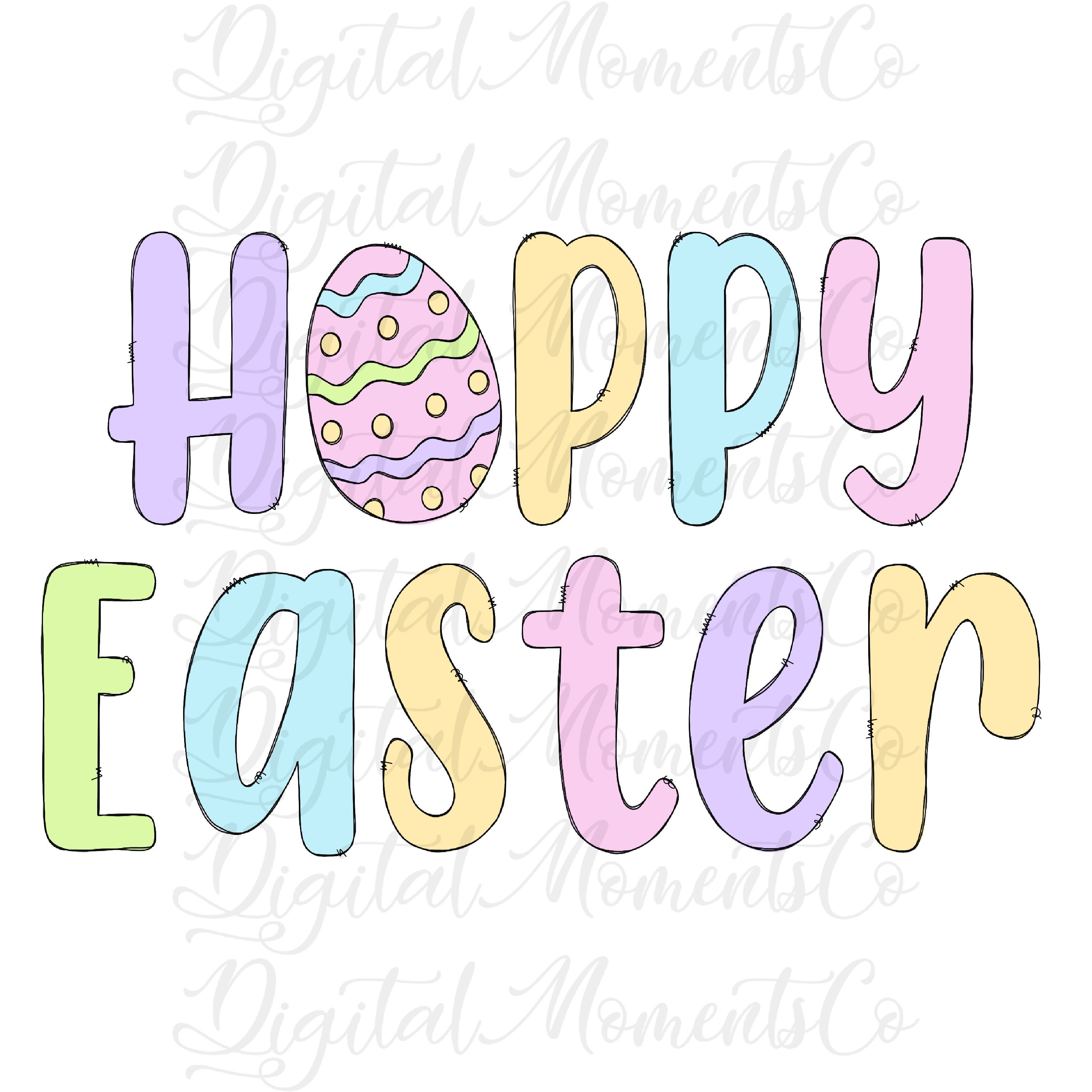 Happy Easter Easter Egg Pastel Easter PNG Digital Etsy UK