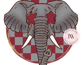 Elephant, Preppy, Mascot, Sublimation, PNG, DTG, Digital Download
