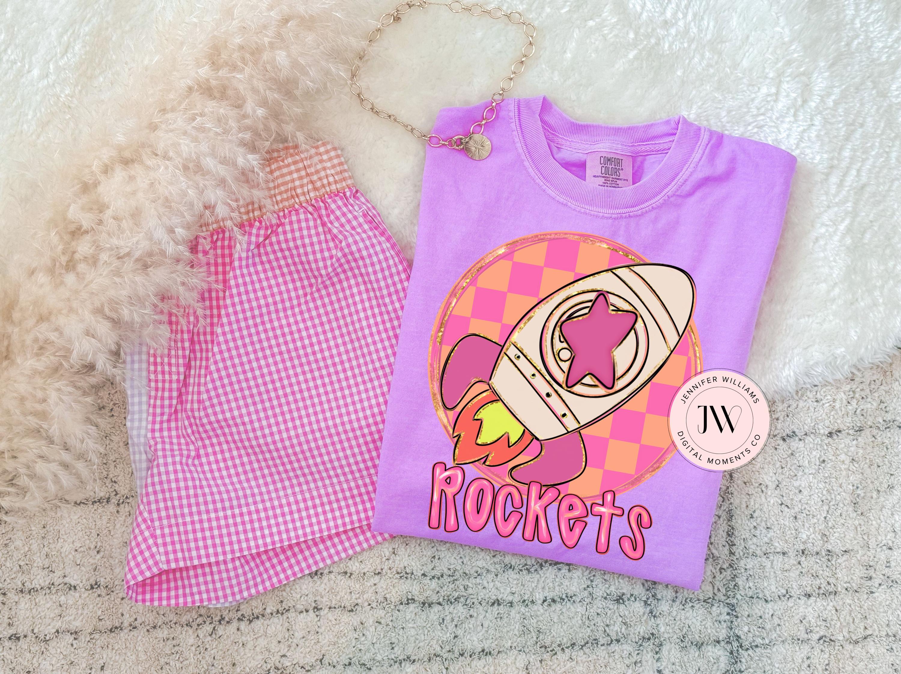 Preppy Rockets Rockets, Neon, Preppy, Mascot, Sublimation, PNG, DTG, Digital Download ...