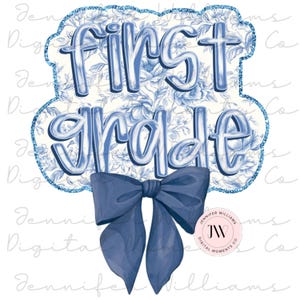 First Grade, Chinoiserie, Coquette, PNG, Digital Download, Sublimation, DTG