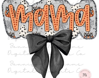 Mama, Halloween, Coquette, PNG, Digital Download, Sublimation, DTG