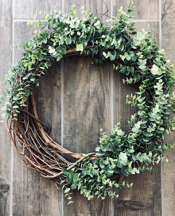 Wreaths For Front Door Year Round Silk Eucalyptus Wreath Etsy