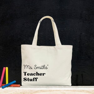 Cadeau personnalisé pour enseignant, sac fourre-tout personnalisé, sacoche personnalisée pour enseignant, sac fourre-tout personnalisé pour enseignant, rentrée des classes, cabas personnalisé en toile de coton