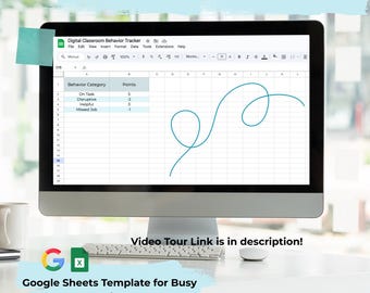 Editable Digital Classroom Behaviour Tracker | Google Sheets Points & Rewards System for Teachers
