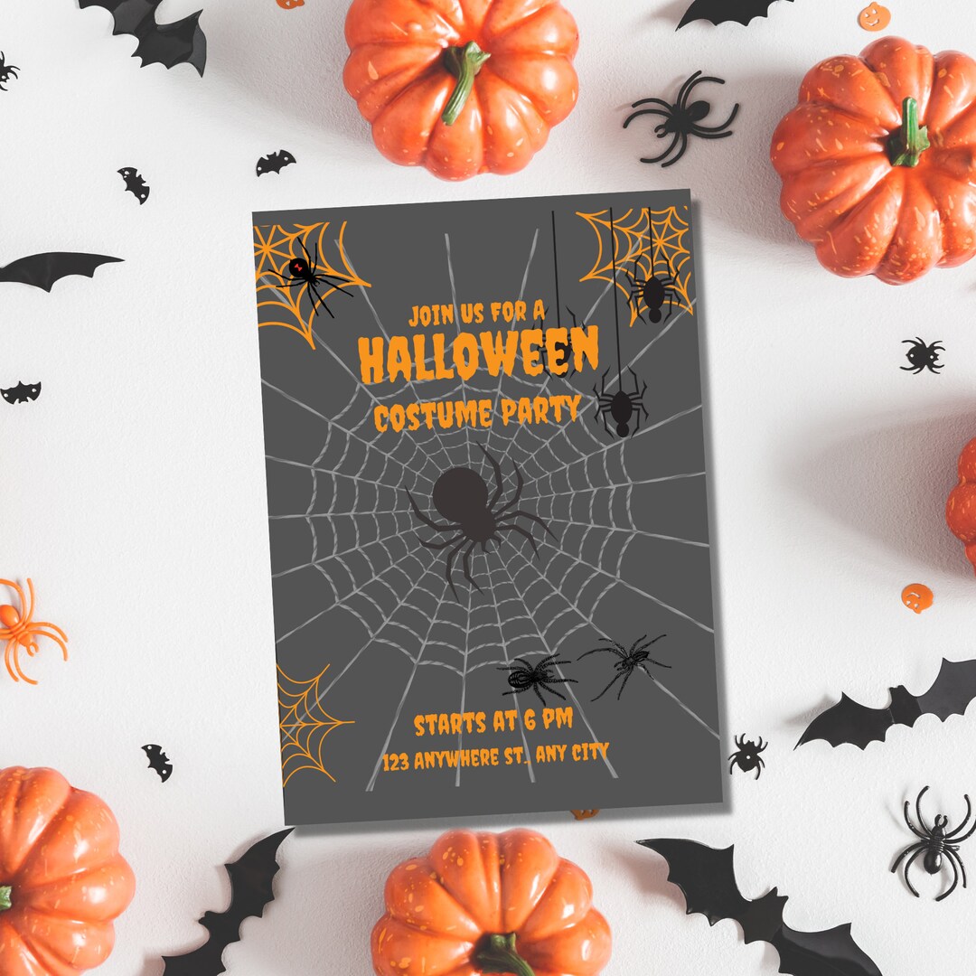 Editable Halloween Party Invitations Custom Invitation Etsy
