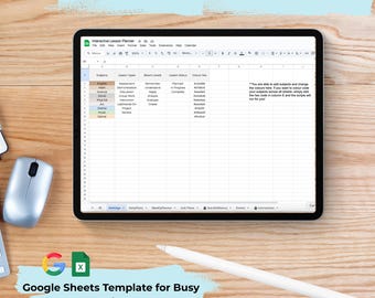 Editable Teacher Planner Google Sheets: Color-Coded Lesson Plan Template (Digital Download