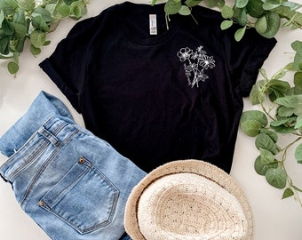 Wildflower Graphic Tee: Botanical Women's Shirt
